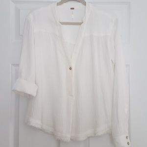 Free People White Cotton Shirt